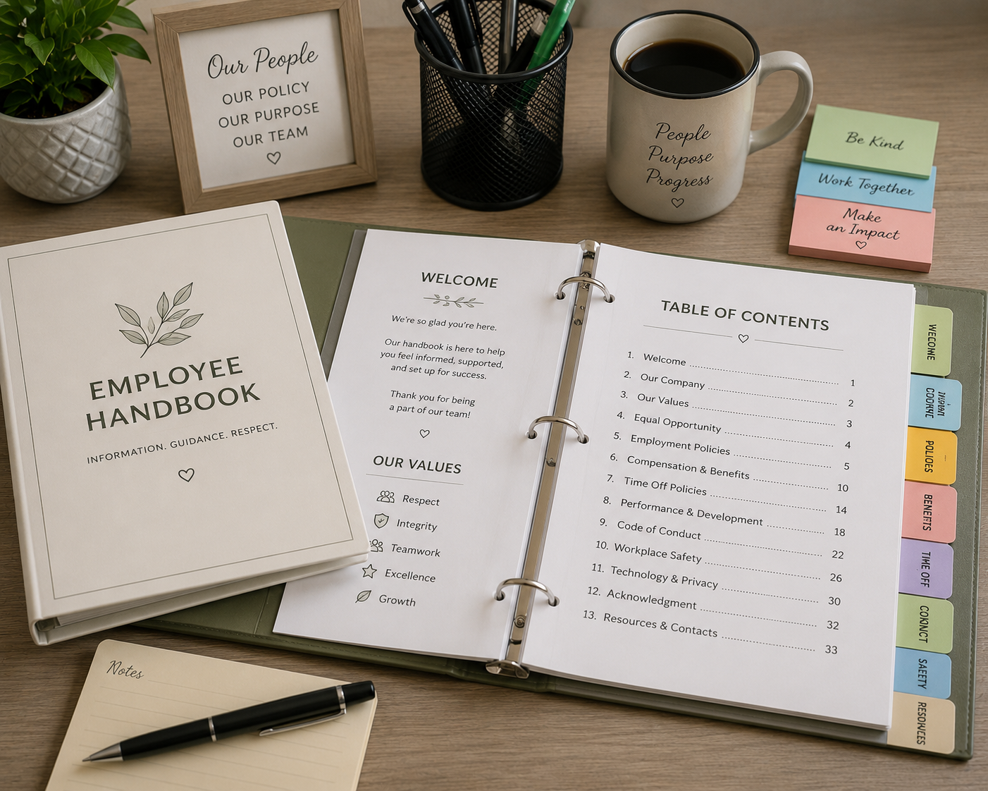 Employee handbook redesign example